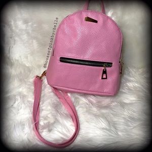 Pink Mini Backpack with Removable/Adjustable Strap